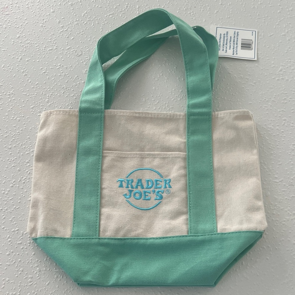 Mint Green & Cream Mini Tote Bag